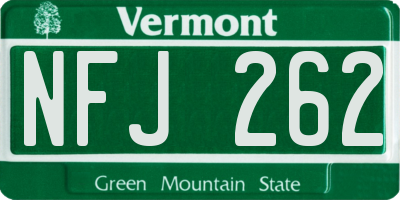 VT license plate NFJ262