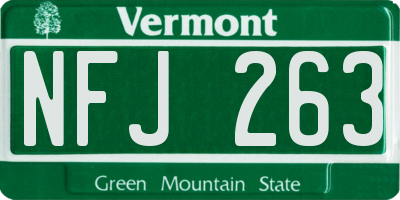 VT license plate NFJ263