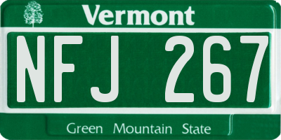 VT license plate NFJ267