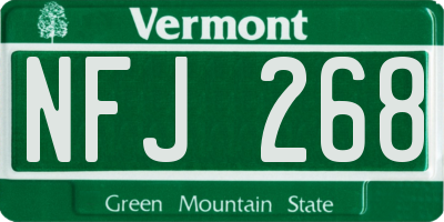 VT license plate NFJ268