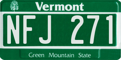 VT license plate NFJ271