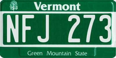 VT license plate NFJ273