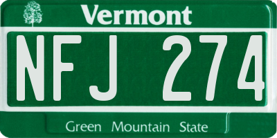 VT license plate NFJ274