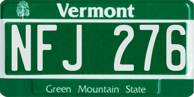 VT license plate NFJ276
