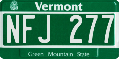 VT license plate NFJ277