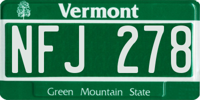 VT license plate NFJ278