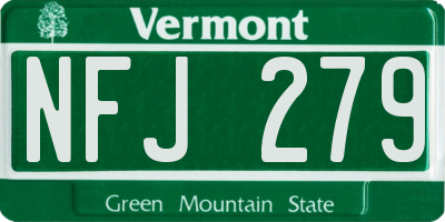 VT license plate NFJ279