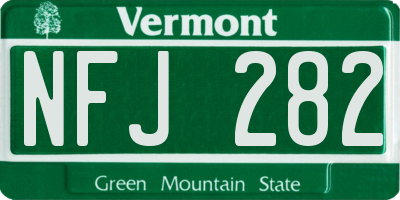 VT license plate NFJ282