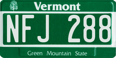 VT license plate NFJ288