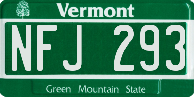 VT license plate NFJ293