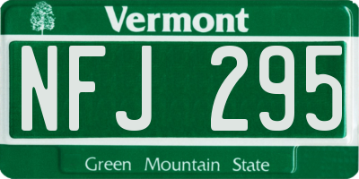 VT license plate NFJ295