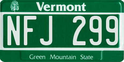VT license plate NFJ299