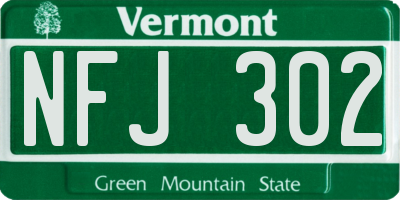 VT license plate NFJ302