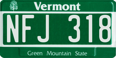 VT license plate NFJ318