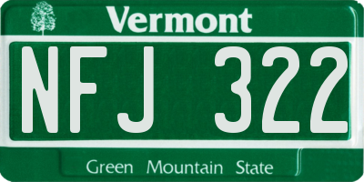 VT license plate NFJ322