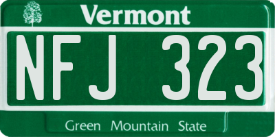 VT license plate NFJ323