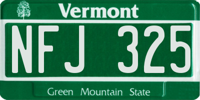 VT license plate NFJ325
