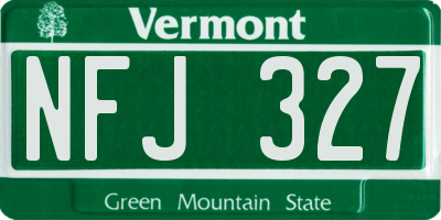 VT license plate NFJ327