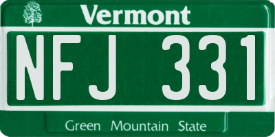 VT license plate NFJ331