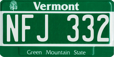 VT license plate NFJ332