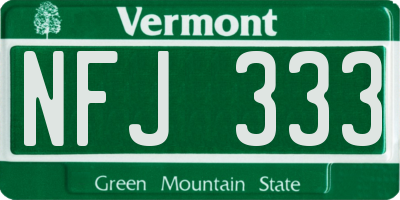 VT license plate NFJ333