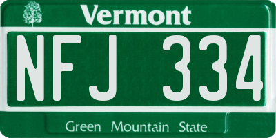 VT license plate NFJ334