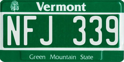 VT license plate NFJ339