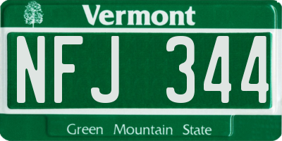 VT license plate NFJ344