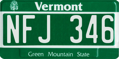 VT license plate NFJ346
