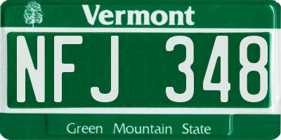 VT license plate NFJ348