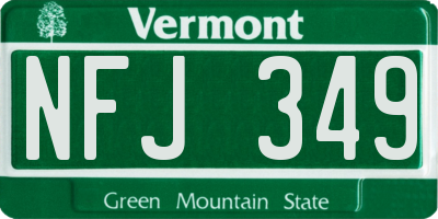 VT license plate NFJ349