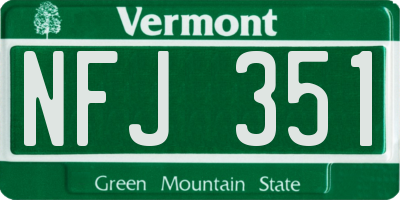 VT license plate NFJ351