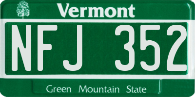 VT license plate NFJ352