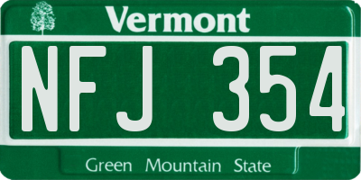 VT license plate NFJ354
