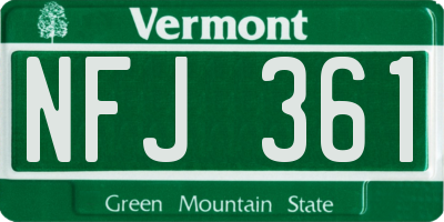 VT license plate NFJ361