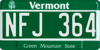 VT license plate NFJ364