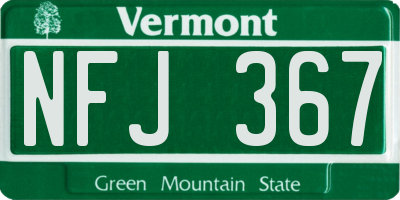 VT license plate NFJ367