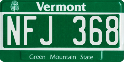 VT license plate NFJ368