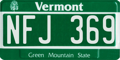 VT license plate NFJ369
