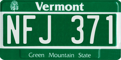 VT license plate NFJ371