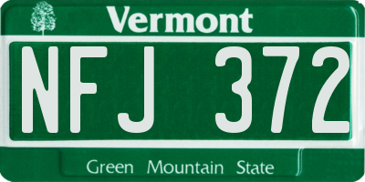 VT license plate NFJ372
