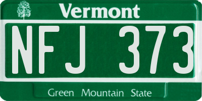 VT license plate NFJ373