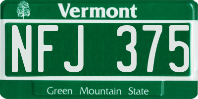 VT license plate NFJ375