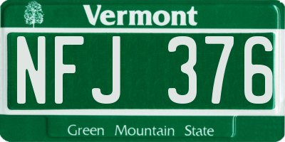 VT license plate NFJ376