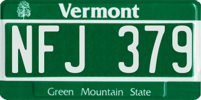VT license plate NFJ379