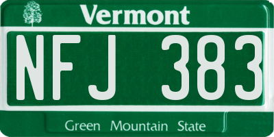 VT license plate NFJ383