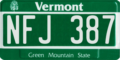 VT license plate NFJ387