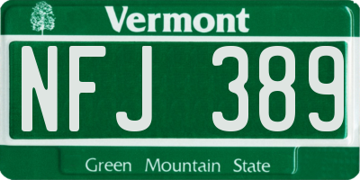 VT license plate NFJ389