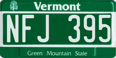 VT license plate NFJ395