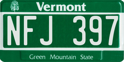 VT license plate NFJ397